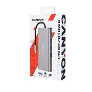 CANYON 13 in 1 USB C hub, with 2*HDMI, 3*USB3.0: support max. 5Gbps, 1*USB2.0: support max. 480Mbps, 1*PD: support max 100W PD, 1*VGA,1* Type C data, 1*Glgabit Ethernet, 1*3.5mm audio jack, cable 15cm, Aluminum alloy housing,130*57.5*15 mm,DarK gray_2