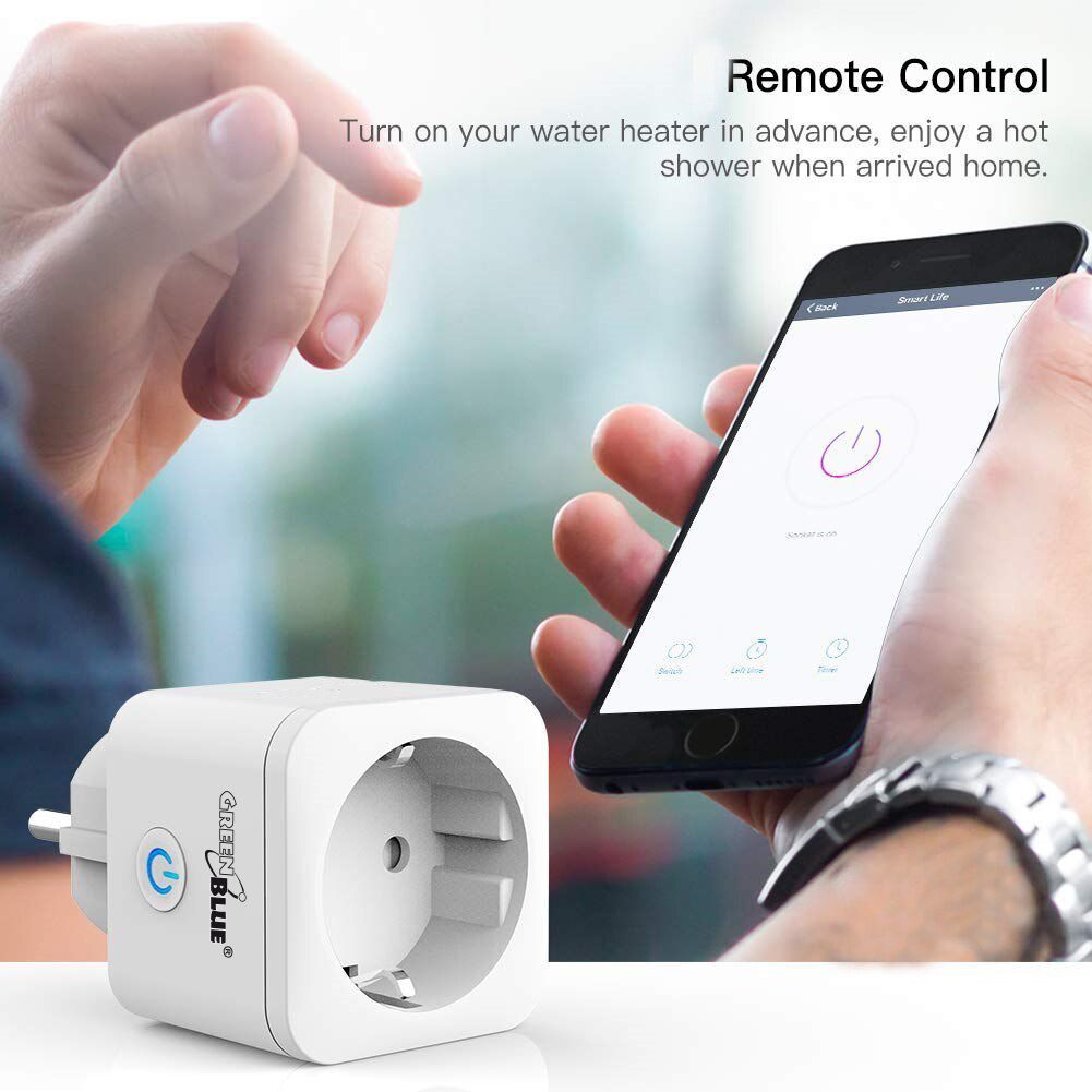 GreenBlue WiFi remote controlled socket, Android/iOS/Alexa/Google Home, energy cons. Energy, timer, max 3680W, type F, GB720 F_5