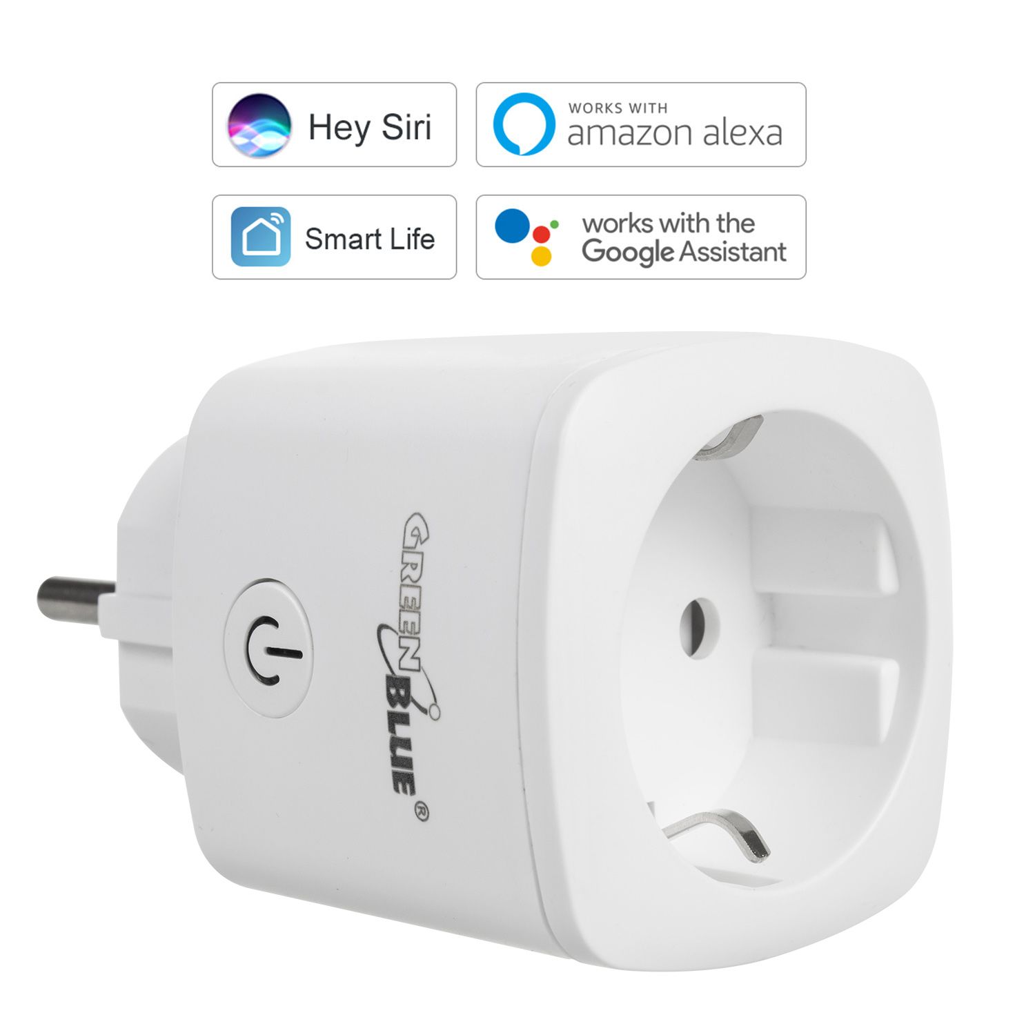 GreenBlue WiFi remote controlled socket, Android/iOS/Alexa/Google Home, energy cons. Energy, timer, max 3680W, type F, GB720 F_9