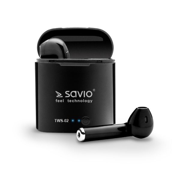 Savio TWS-02 Wireless Bluetooth Earphones, Black_1