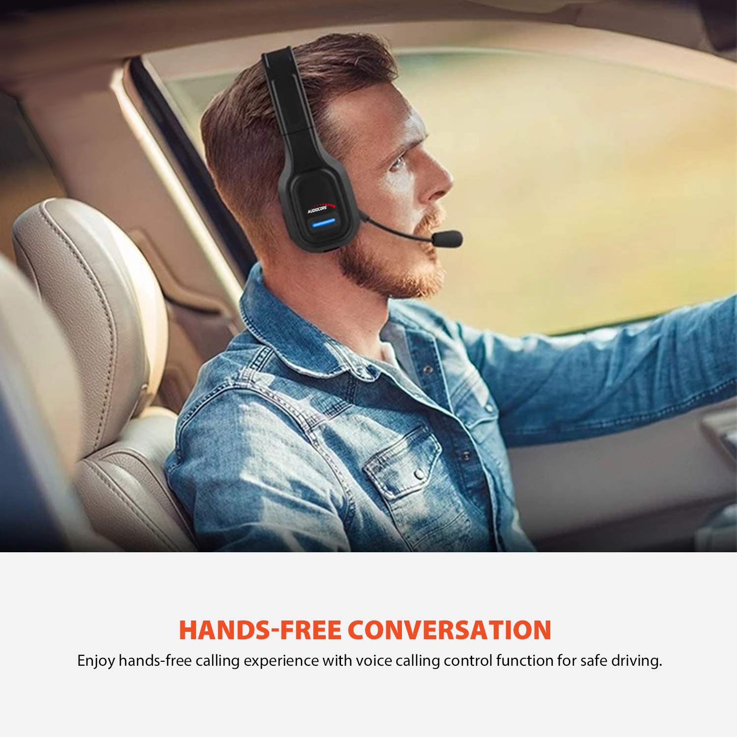 Audiocore 74452 Bluetooth Headset Headphone Noise Reuction Microphone Call CenterGoogle Siri Office Wireless_9