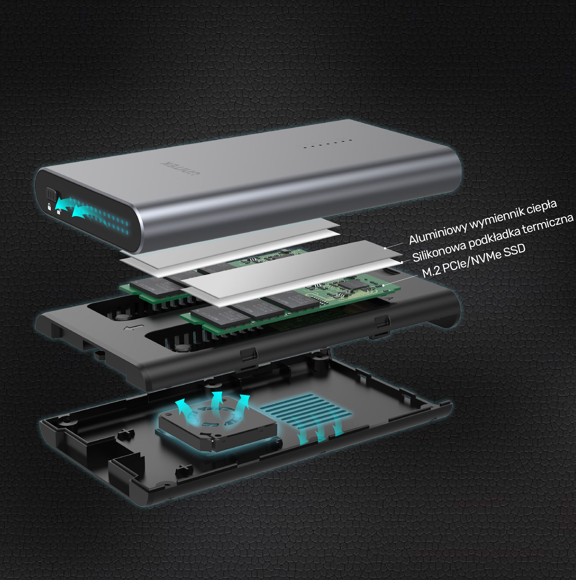UNITEK S1206A SolidForce USB-C to PCIe/NVMe M.2 SSD 10Gbps Dual Bay Enclosure with Offline Clone_7