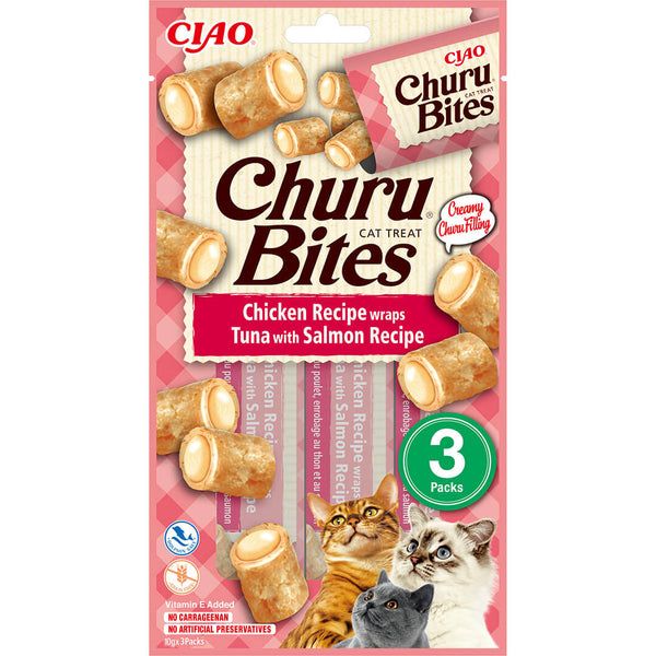 INABA Churu Bites Chicken with tuna and salmon - cat treats - 3x10 g_1