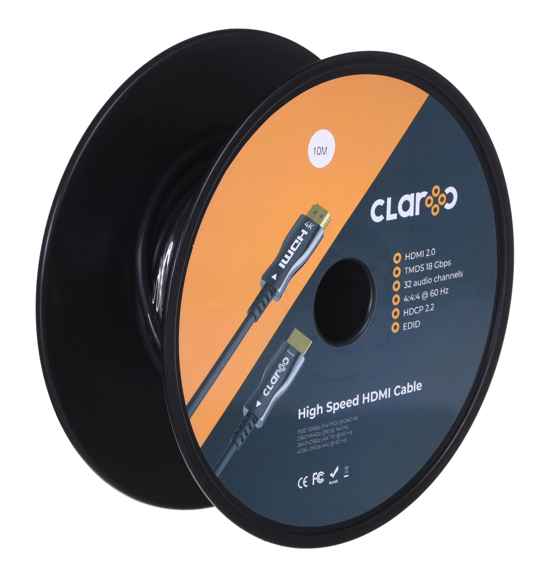 CLAROC HDMI CABLE FIBER OPTIC AOC 2.0, 4K, 10M_3