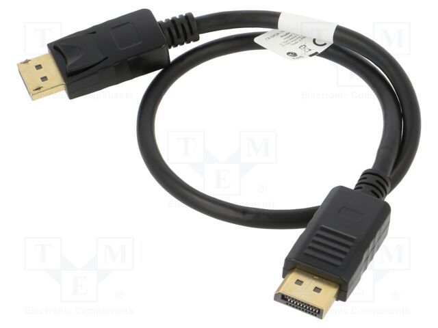 Lanberg CA-DPDP-10CC-0005-BK DisplayPort cable 19 PIN V1.2 0.5M 4K Black_1