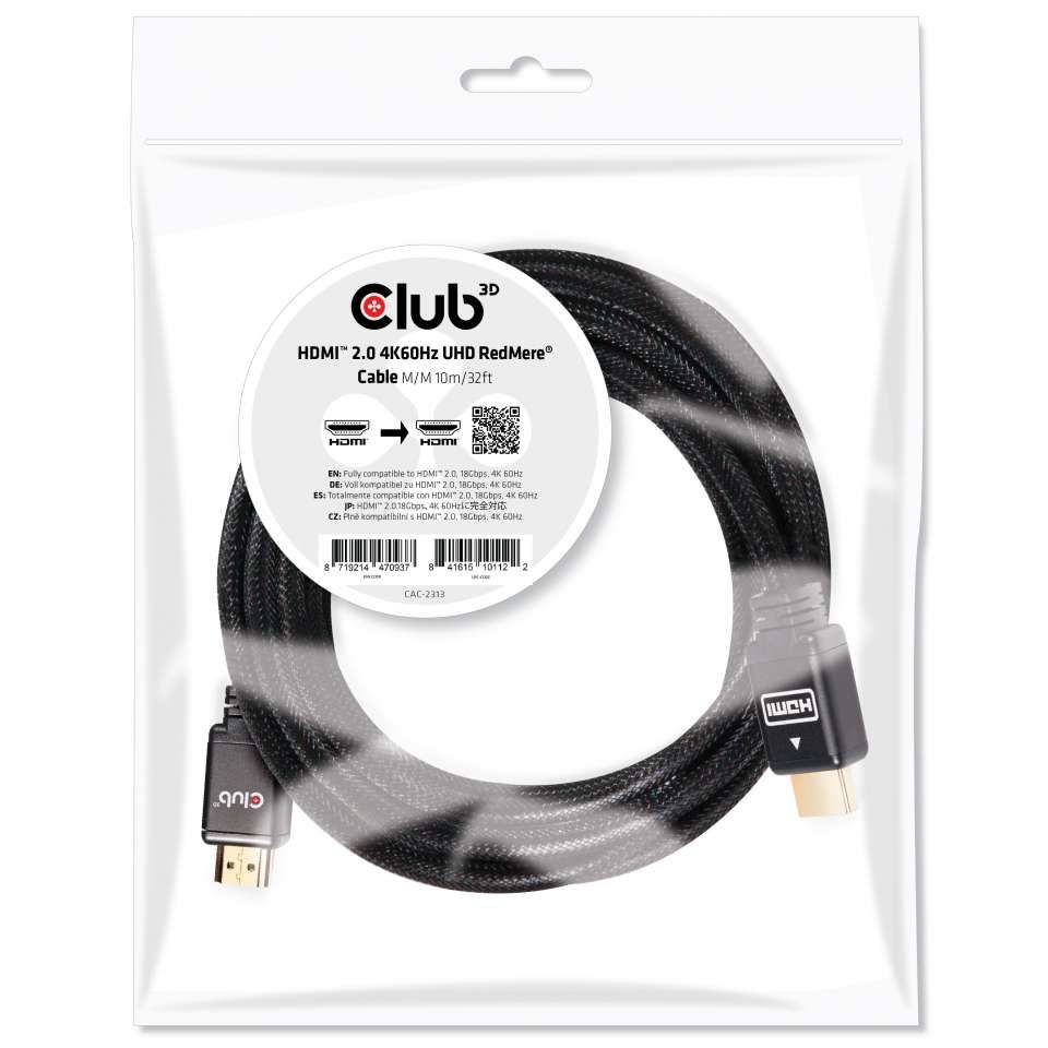 CLUB3D HDMI 2.0 4K60Hz RedMere cable 10m/32.8ft_3