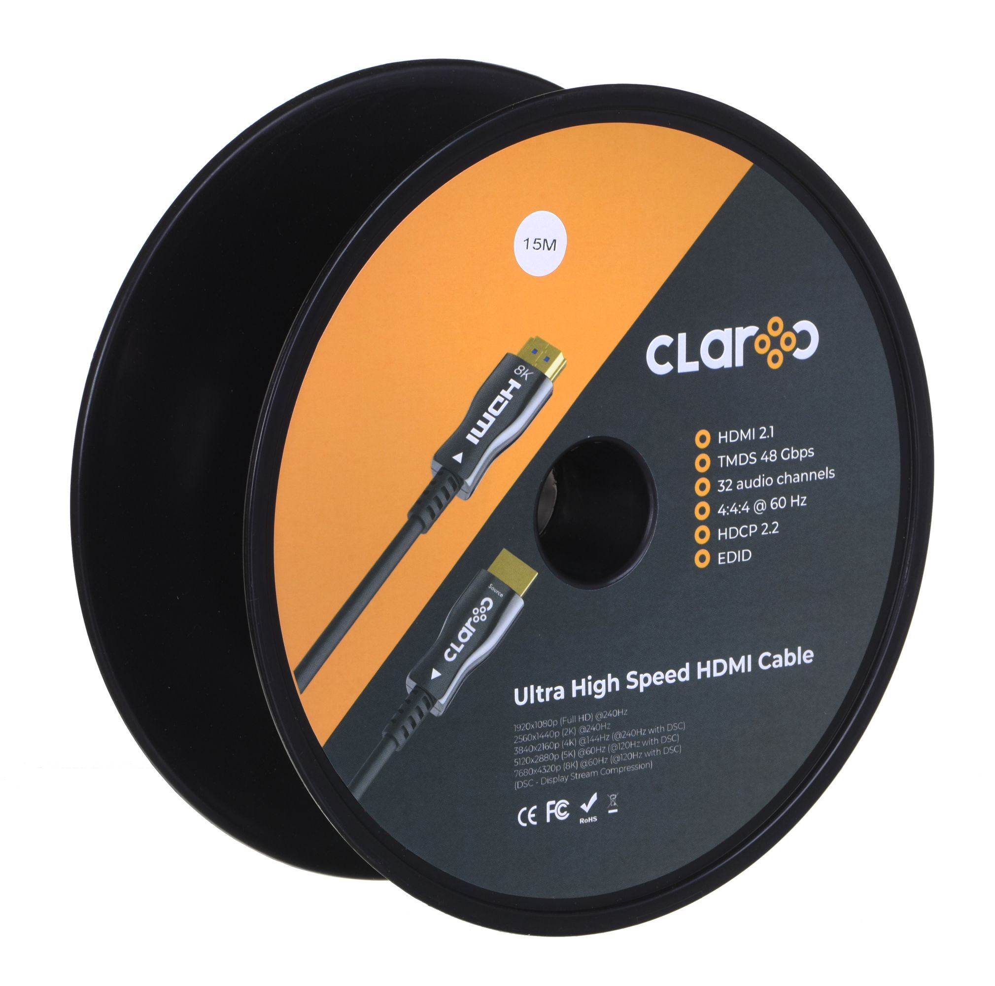 CLAROC HDMI CABLE FIBER OPTIC AOC, 2.1, 8K, 15M_3