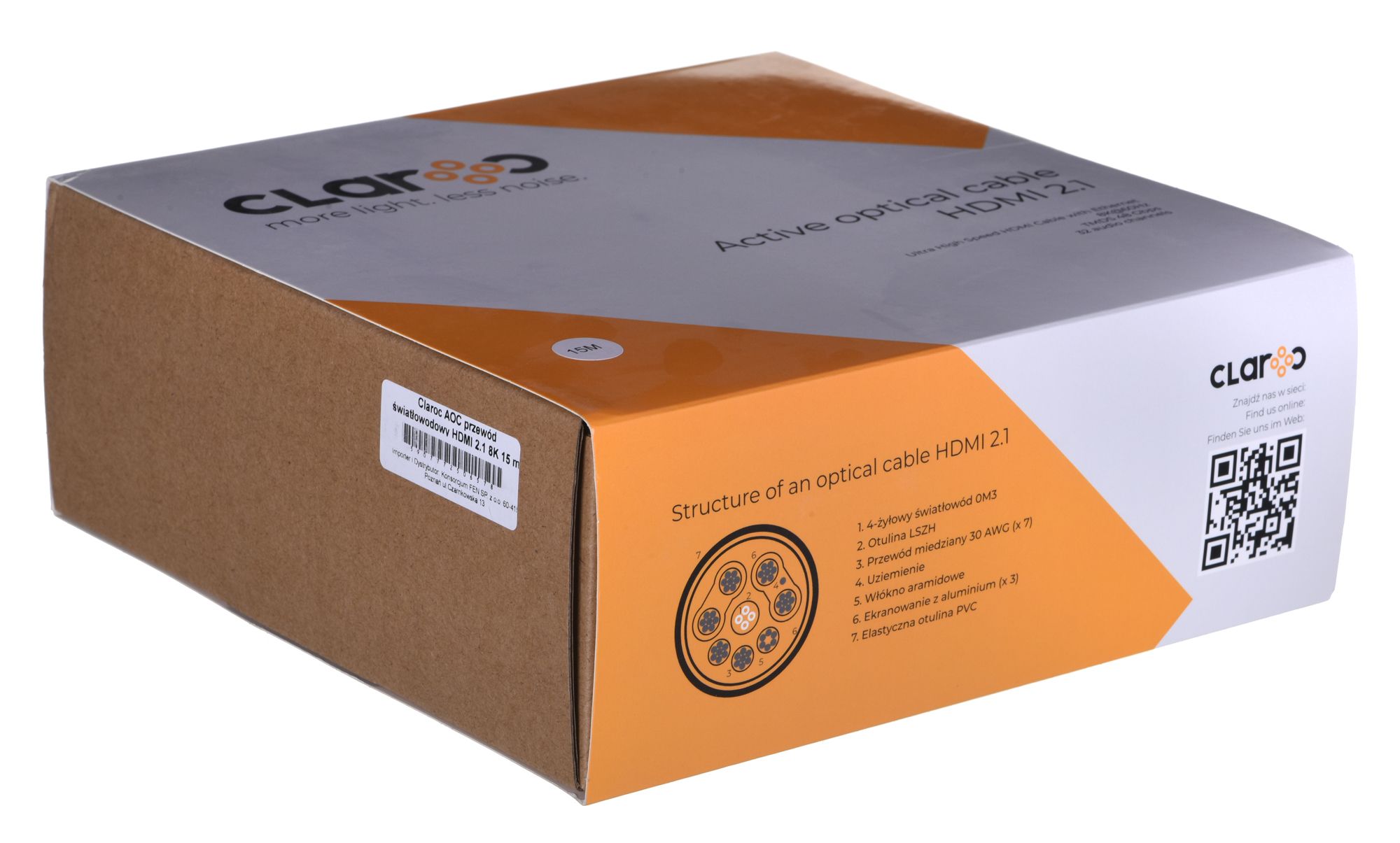 CLAROC HDMI CABLE FIBER OPTIC AOC, 2.1, 8K, 15M_4