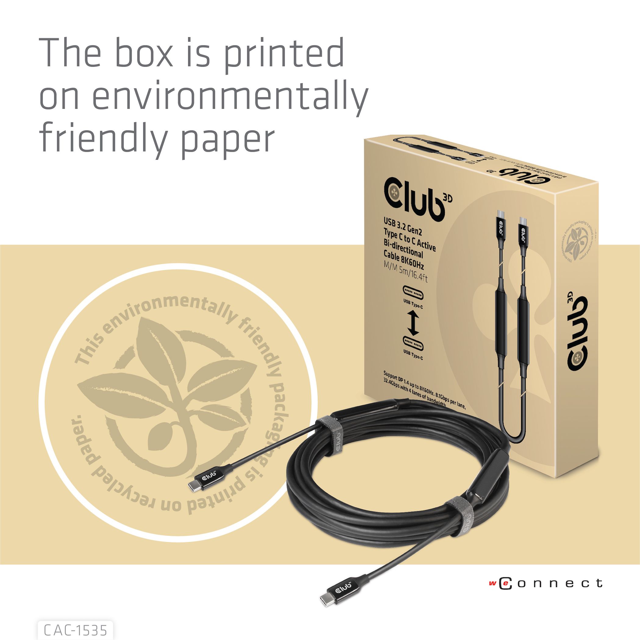 CLUB3D USB 3.2 Gen2 Type C to C Active Bi-directional Cable 8K60Hz M/M 5m/16.4ft_10