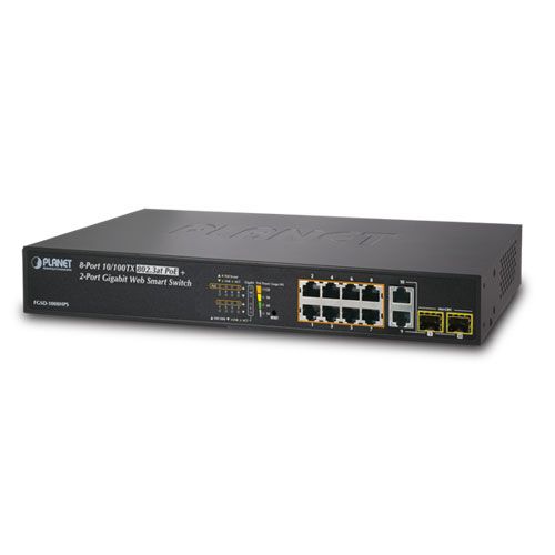 PLANET FGSD-1008HPS network switch Fast Ethernet (10/100) Power over Ethernet (PoE) 1U Black_1