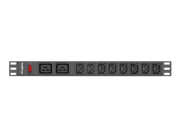 LANBERG POWER STRIP PDU RACK (1U, 16A,2XC19,8XC13)_1