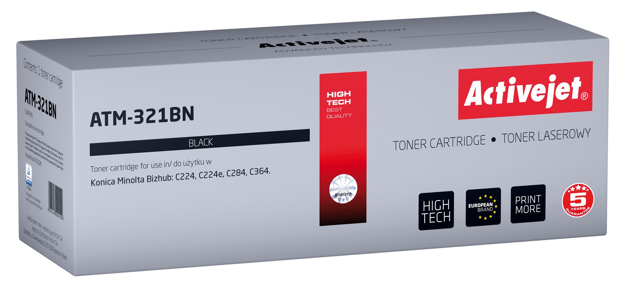 Activejet ATM-321BN toner for Konica Minolta printer; Konica Minolta TN321K replacement; Supreme; 27000 pages; black_1