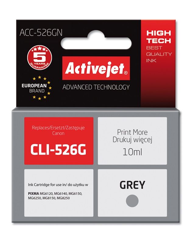 Activejet ACC-526GN ink (replacement for Canon CLI-526G; Supreme; 10 ml; grey)_1