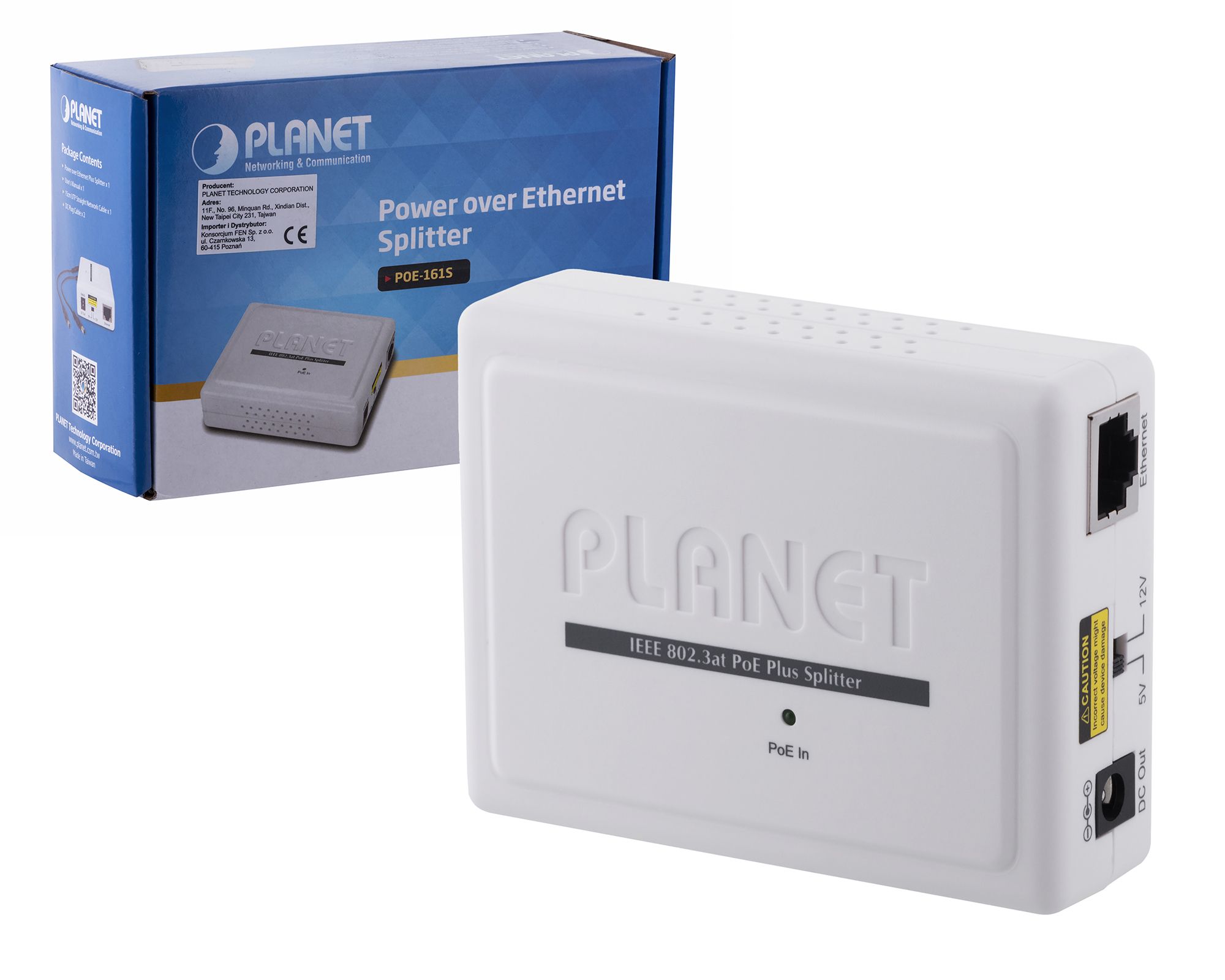 PLANET POE-161S network splitter White Power over Ethernet (PoE)_1