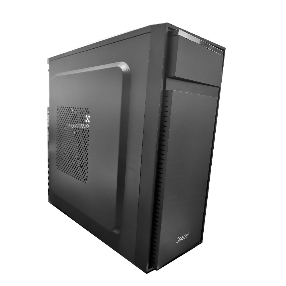 CARCASA SPACER - office, Middle Tower, ATX, fara sursa, USB 2.0 x 2, USB 3.0 x 1, PSU shroud, black 