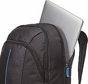 RUCSAC CASE LOGIC, pt. notebook de max. 17.3 inch, 2 compartimente, buzunar frontal | buzunar lateral x 2 | buzunar dorsal, waterproof, poliester, negru, 