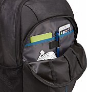 RUCSAC CASE LOGIC, pt. notebook de max. 17.3 inch, 2 compartimente, buzunar frontal | buzunar lateral x 2 | buzunar dorsal, waterproof, poliester, negru, 