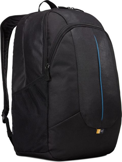 RUCSAC CASE LOGIC, pt. notebook de max. 17.3 inch, 2 compartimente, buzunar frontal | buzunar lateral x 2 | buzunar dorsal, waterproof, poliester, negru, 