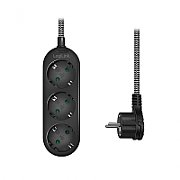 PRELUNGITOR LOGILINK, Schuko x 3, conectare prin Schuko (T), cablu 1.5 m, 16 A, protectie copii, alb/ negru, 