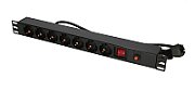 EXTRALINK 19inch 1U 7sockets EU type power PDU with switch PDU EU_1