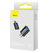 ADAPTOR Baseus Ingenuity Series Mini OTG, USB Type-C (T) to USB 3.1 (M), corp metalic, negru 