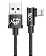 CABLU alimentare si date Baseus MVP, Fast Charging Data Cable pt. smartphone, USB la Lightning iPhone 2A unghi 90 grade, brodat, 1m, negru 