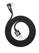 CABLU alimentare si date Baseus MVP, Fast Charging Data Cable pt. smartphone, USB la Lightning iPhone 2A unghi 90 grade, brodat, 1m, negru 