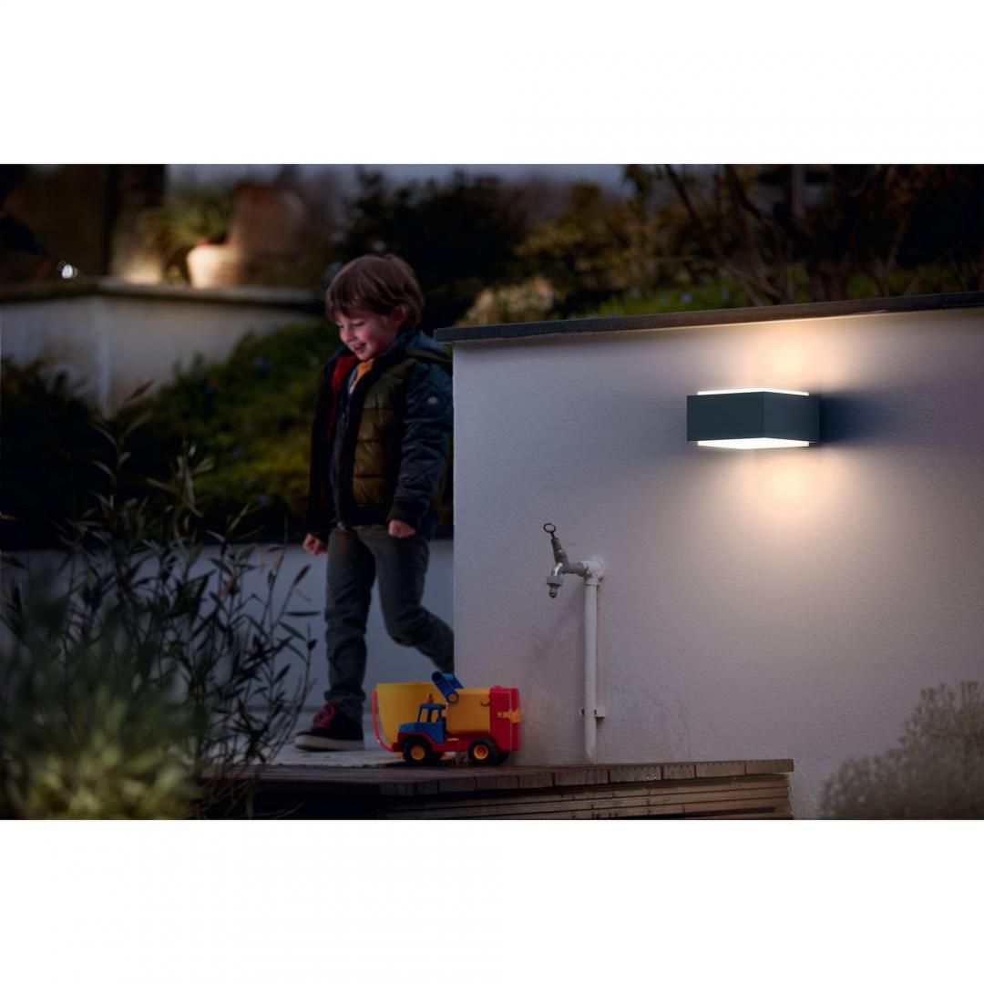 Aplica de exterior Philips myGarden Hedgehog, 1x42W, 230V, IP44, instalația de iluminat este compatibilă cu bec(urile) din clasa A++ până la E, culoare gri inchis, material plastic/ aluminiu, becul nu este inclus_4