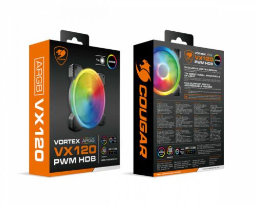COUGAR VORTEX VX120 3MVX1201.0001 COUGAR VORTEX VX120  ARGB / 1 pc 120mm PWM HDB ARGB Fan with 5V-ARGB Header_1