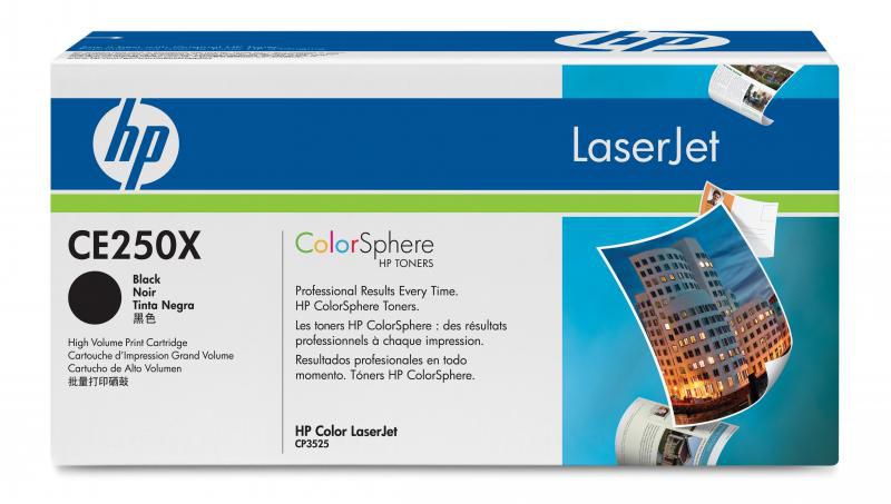 Toner HP CE250X, black, 10.5 k, Color LaserJet CM3530 MFP, ColorLaserJet CM3530FS MFP, Color LaserJet CP3525DN, Color LaserJet CP3525N,Color LaserJet CP3525X_1