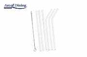 SET OF 6 STRAWS MADE OF GLASS + BRUSH FOR CLEANING the set contains: : 3 x straight straw + 3 x bent straw + 1 x brush for cleaning Sizes:200*8mm Weight / straw : 14.5g Material thickness:1.5 mm Color: transparent_2