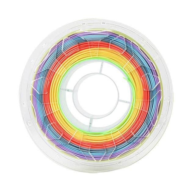 CREALITY CR PLA 3D Printer Filament, Rainbow, Printing temperature: 190-220, Filament diameter: 1.75mm, Tensile strength: 60MPa, Size of filament wheel: Diameter 200mm, height 66mm, hole diameter 56mm. Utilizare: pana la 6 luni de la deschiderea ambalajului._3