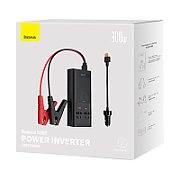 INVERTOR ELECTRIC auto Baseus, IGBT, 2 x AC, 1 x USB Type-C, 1 x USB, 300W 220V, conectare auto 12V, negru 
