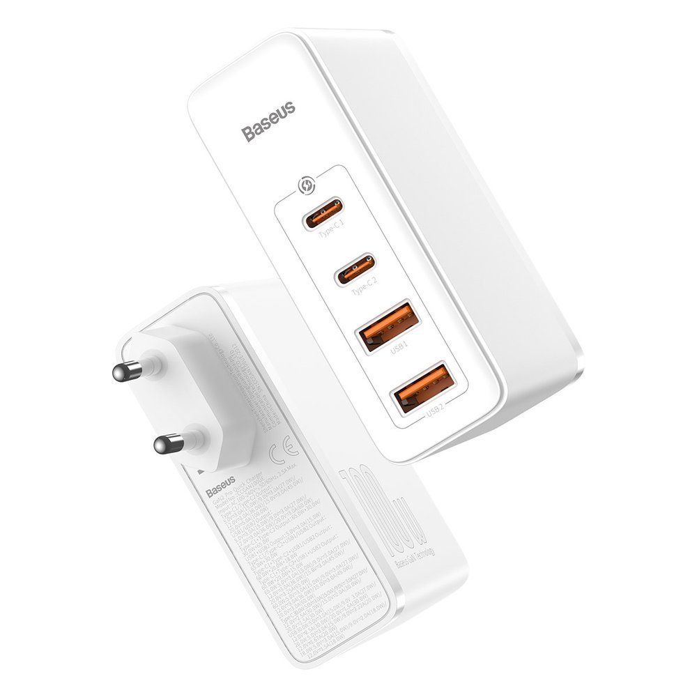 INCARCATOR retea Baseus GaN2 Pro, Quick Charge 100W, 2 x USB, 2 x USB Type-C, alb 