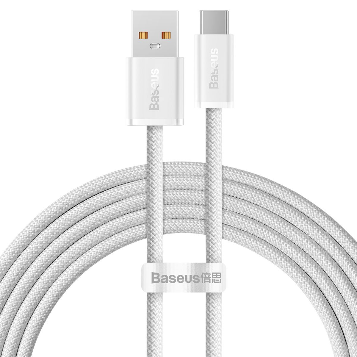 CABLU alimentare si date Baseus Dynamic, Fast Charging Data Cable pt. smartphone, USB la USB Type-C 100W, brodat, 2m, alb 