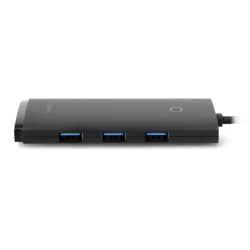 HUB extern Baseus Lite, porturi USB: USB 3.0 x 4, conectare prin USB 3.0, lungime 2m, negru, 