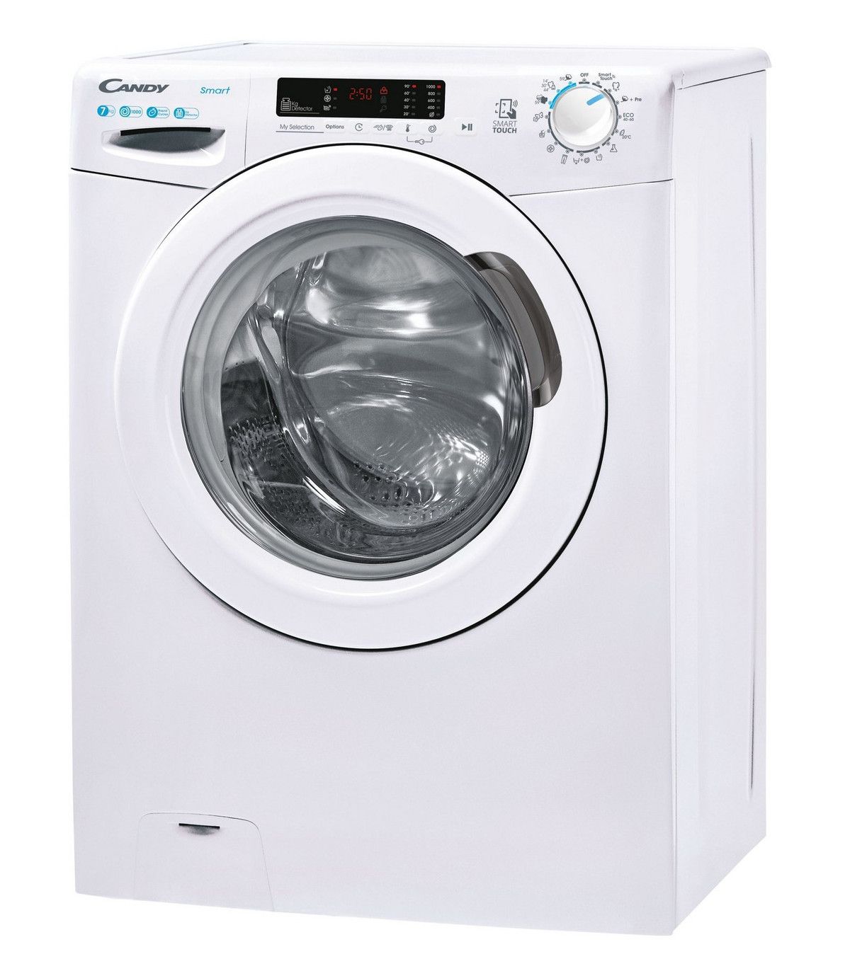 Masina de spalat rufe Candy Smart CS4 1072/1-S, SLIM, 7 kg, 1000 rpm, Clasa D, Easy Iron, Kg Detector, Alb_1