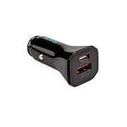 ALIMENTATOR auto SPACER Fast Charge 5V/2.4A max, LED ambiental, 1 x USB + 1 x USB Type-C, pt. bricheta auto, black, 