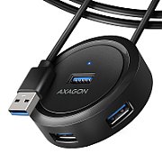 HUE-P1AL 4x USB 3.2 Gen 1 ROUND hub, micro USB power IN, 1.2m USB-A cable_1