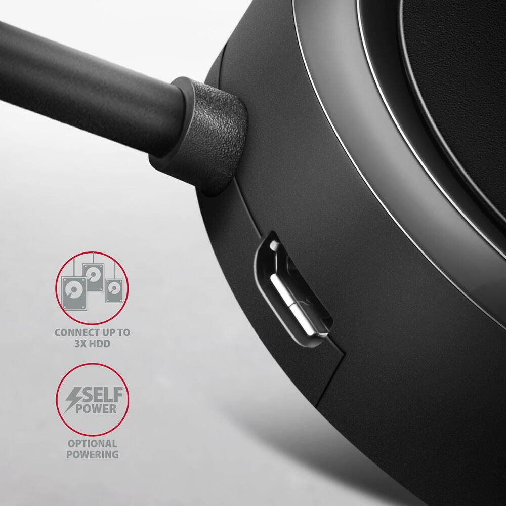 HUE-P1AL 4x USB 3.2 Gen 1 ROUND hub, micro USB power IN, 1.2m USB-A cable_2