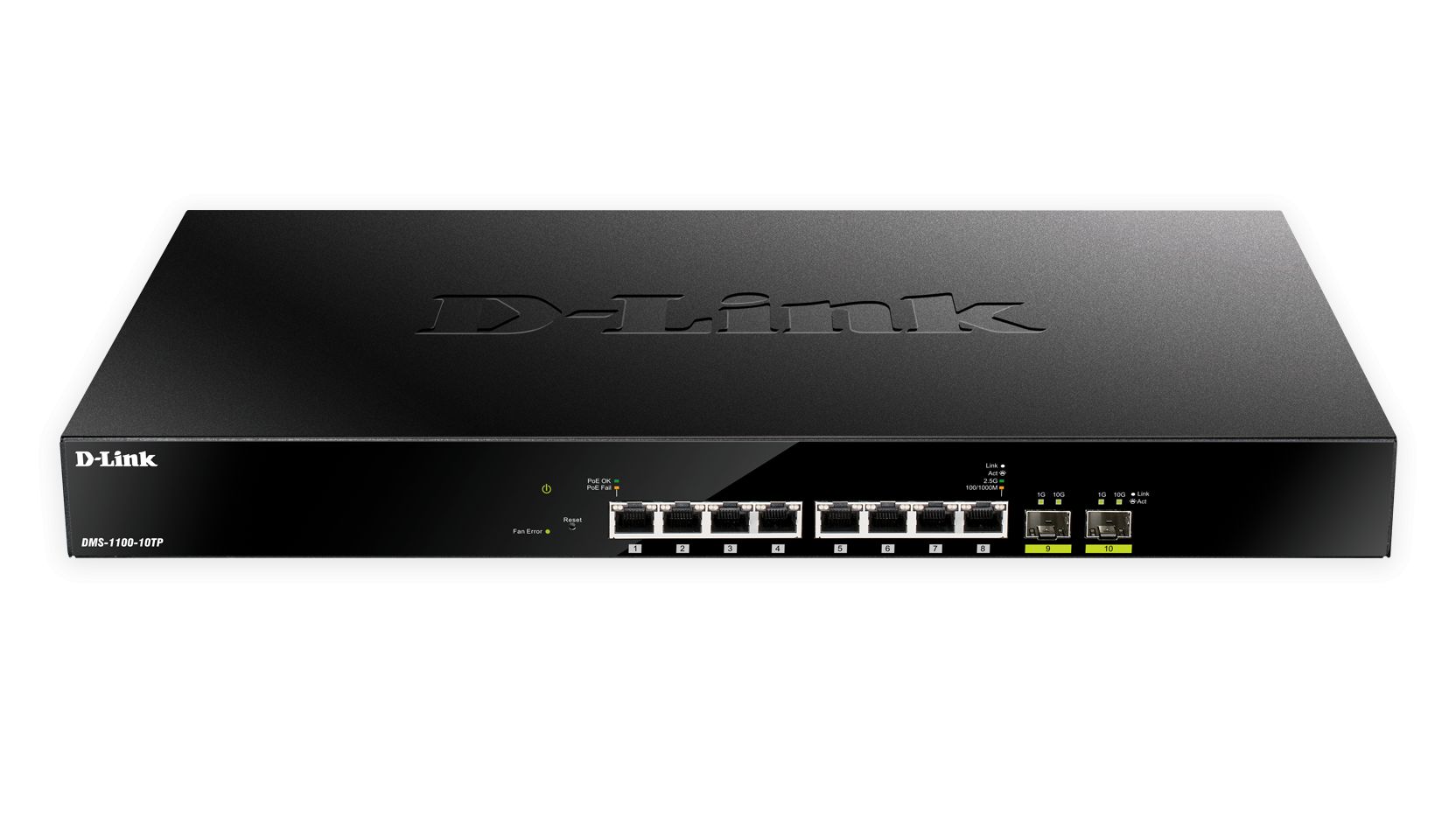 D-Link switch DMS-1100-10TP, 10 porturi,2 X SFP, POE 8 porturi, Auto MDI/MDIX, 80 Gbps, Forwarding Rate: 59.52 Mpps, dimensiuni: 440 x 250 x 44 mm, greutate: 3.43kg, Maximum PoE Budget: 240W._2