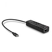Lindy Hub USB 3.1 Type-C, 3x USB-A, 1x RJ45, 10/100/1000Mbps, 5Gbps latime de banda_1