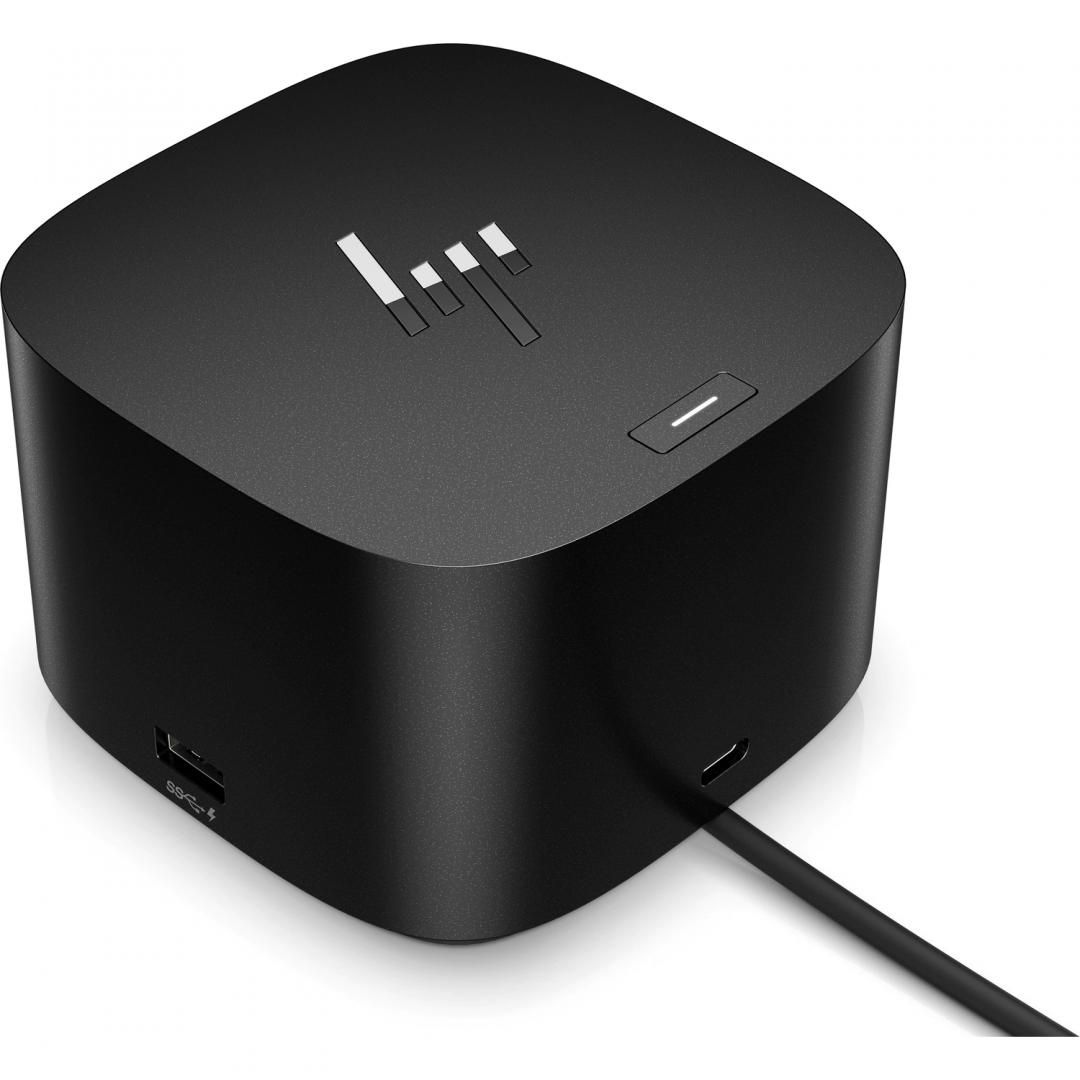 HP Dock Thunderbolt G4 120W, Porturi: 1x USB Type-C/ 4x USB-A 3.2/ 1x audio jack/2x DisplayPort 1.4/ 1x RJ-45/ 1xHDMI 2.0/ 1 x port USB-C DP alt mode; 1 x port Thunderbolt 4, Dimensiuni:98 x 98 x 68 mm. Greutate: 0.68Kg._1