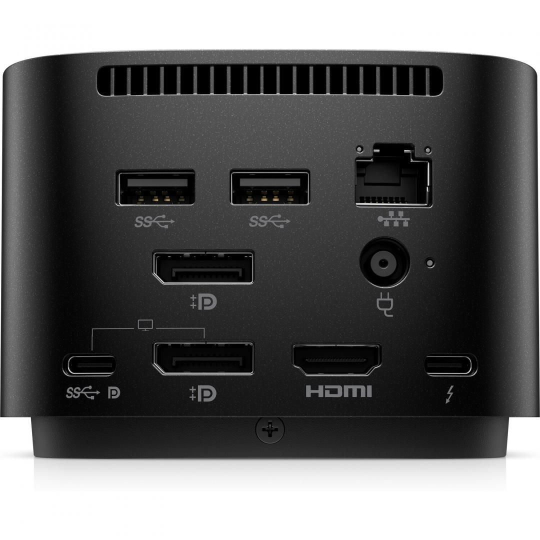 HP Dock Thunderbolt G4 120W, Porturi: 1x USB Type-C/ 4x USB-A 3.2/ 1x audio jack/2x DisplayPort 1.4/ 1x RJ-45/ 1xHDMI 2.0/ 1 x port USB-C DP alt mode; 1 x port Thunderbolt 4, Dimensiuni:98 x 98 x 68 mm. Greutate: 0.68Kg._3