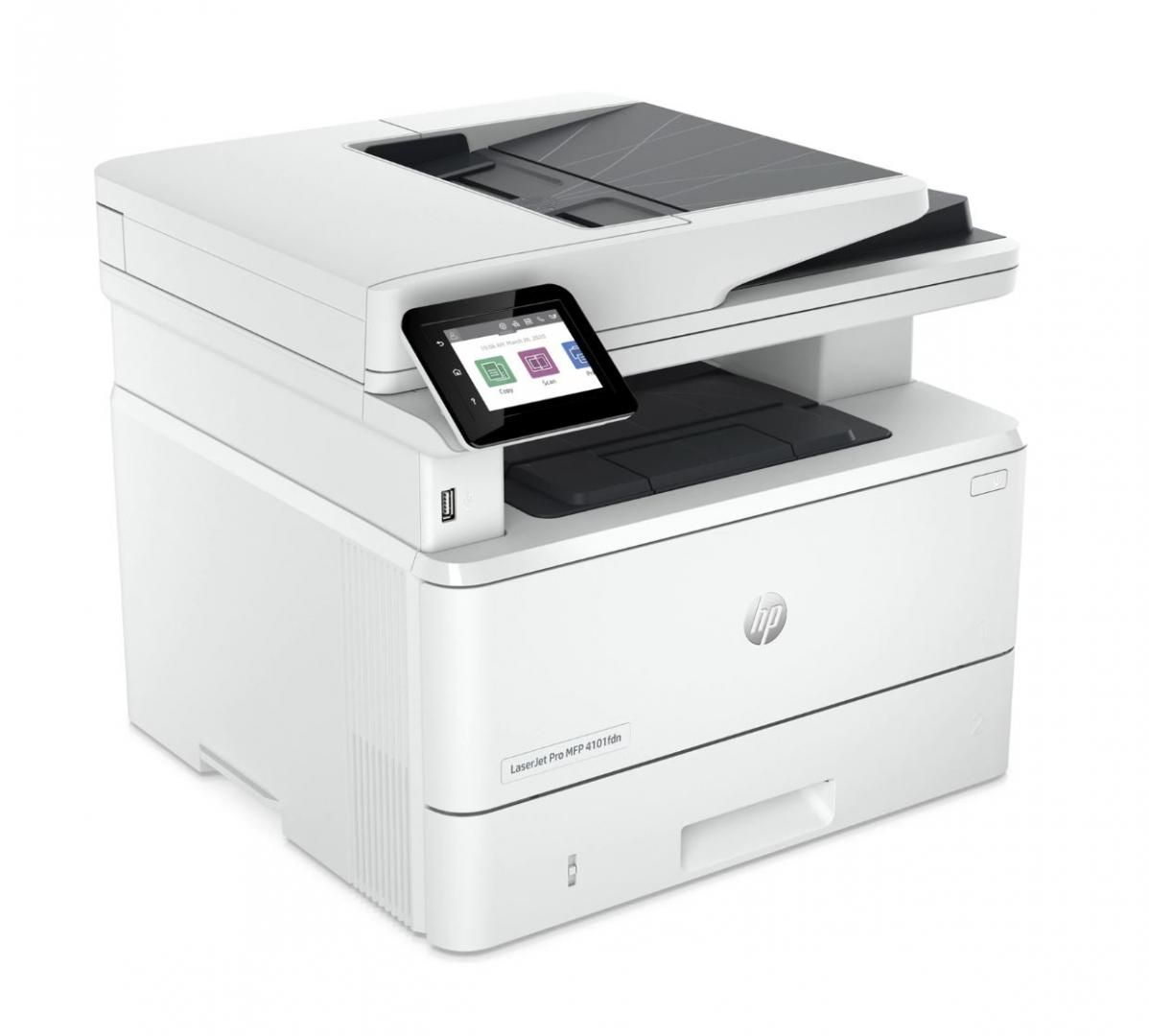 Multifunctional laser mono HP Laserjet 4102FDN , dimensiune A4 (Printare, Copiere, Scanare, Fax), Duplex, viteza 40ppm, rezolutie max 1200 x 1200dpi, procesor 1200Mhz, memorie 512MB RAM, alimentare hartie 350 coli, + 50 coli DADF, limbaj de printare  HP PCL 6, HP PCL 5e, HP postscript level 3_1