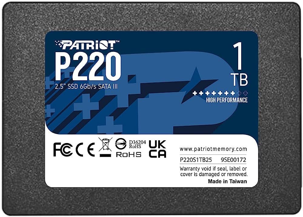 PATRIOT P220 SATA 3 1TB SSD 550/500MB/s