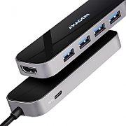 HMC-6H4A, USB-Hub, 4x USB-A + HDMI, USB-C 3.2 Gen 1, PD 100W - cablu de 20 cm USB-C_2