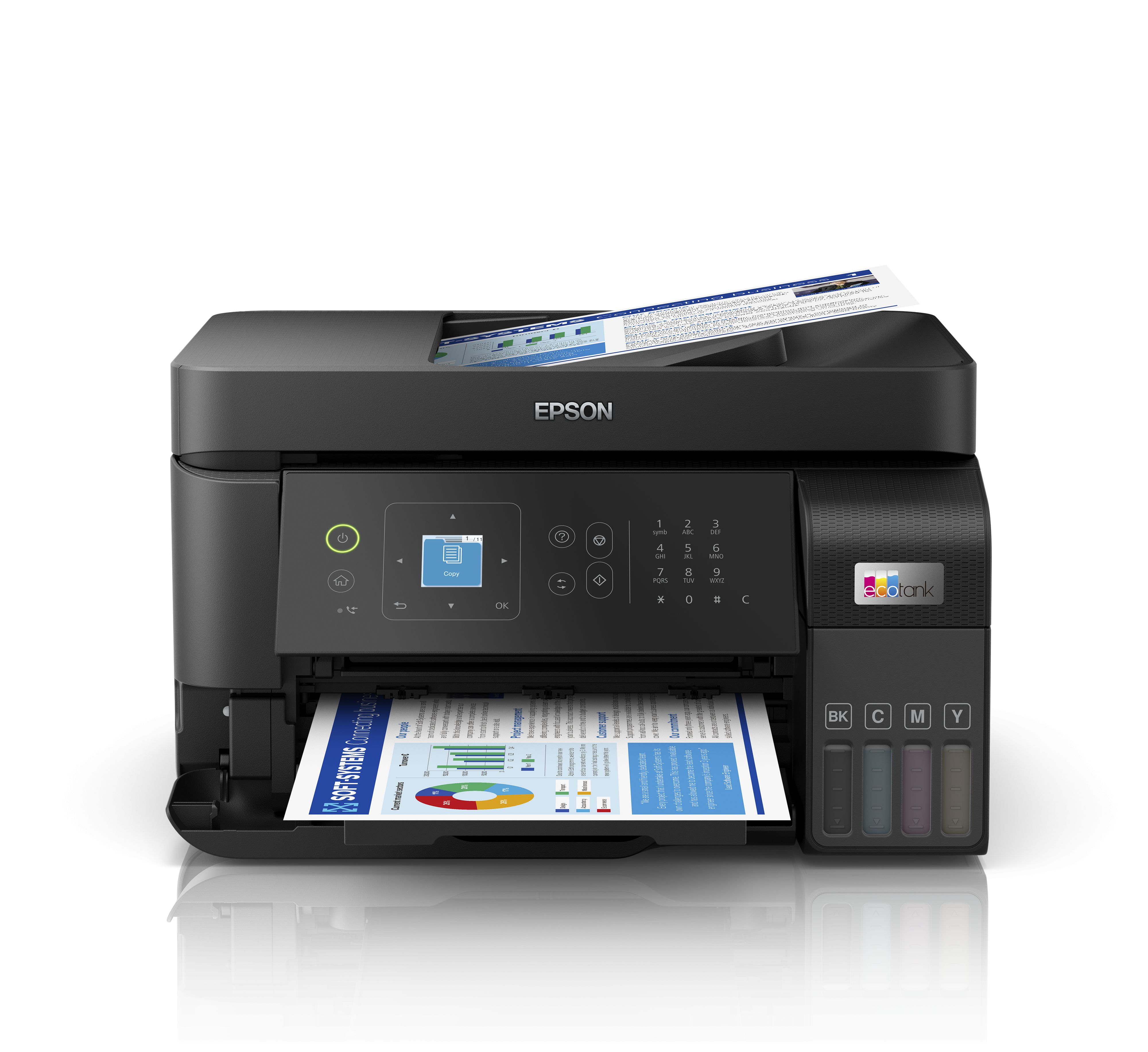 Imprimanta multifunctionala inkjet color Epson L5590, A4, ADF, USB 2.0, Wi-Fi, 33 ppm negru, 15 ppm color