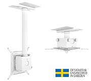 Suport videoproiector de tavan Multibrackets MB-0594, reglabil la inaltime, inclinare laterala 90º, max. 40kg, alb_1