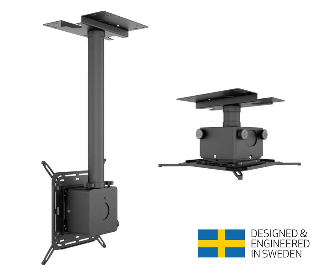 Suport videoproiector de tavan Multibrackets MB-0587, reglabil la inaltime, inclinare laterala 90º, max. 40kg, negru_1